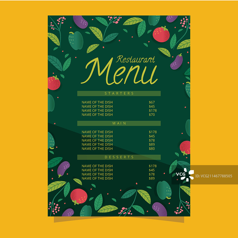 餐厅菜单模板图片素材