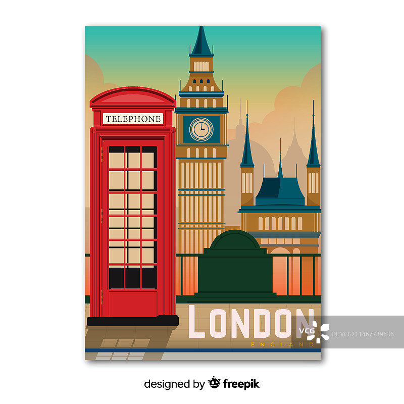 伦敦复古宣传海报模板图片素材
