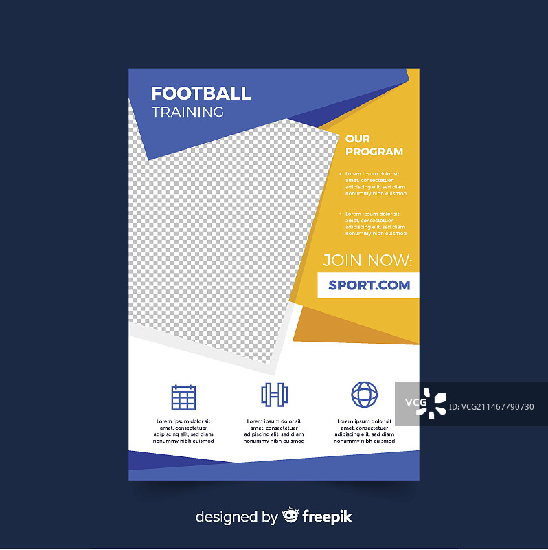 运动宣传单：男人踢足球图片素材