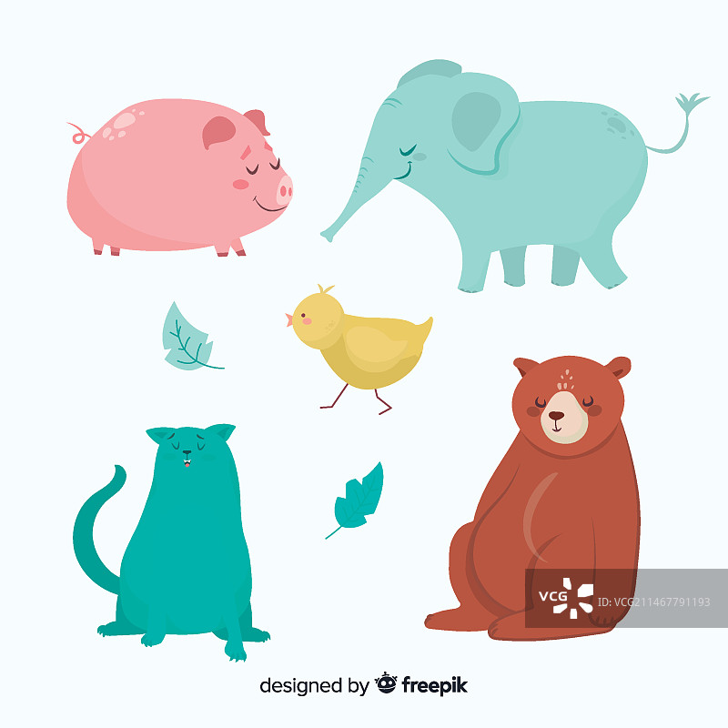 农场和野生动物卡通动物图片素材