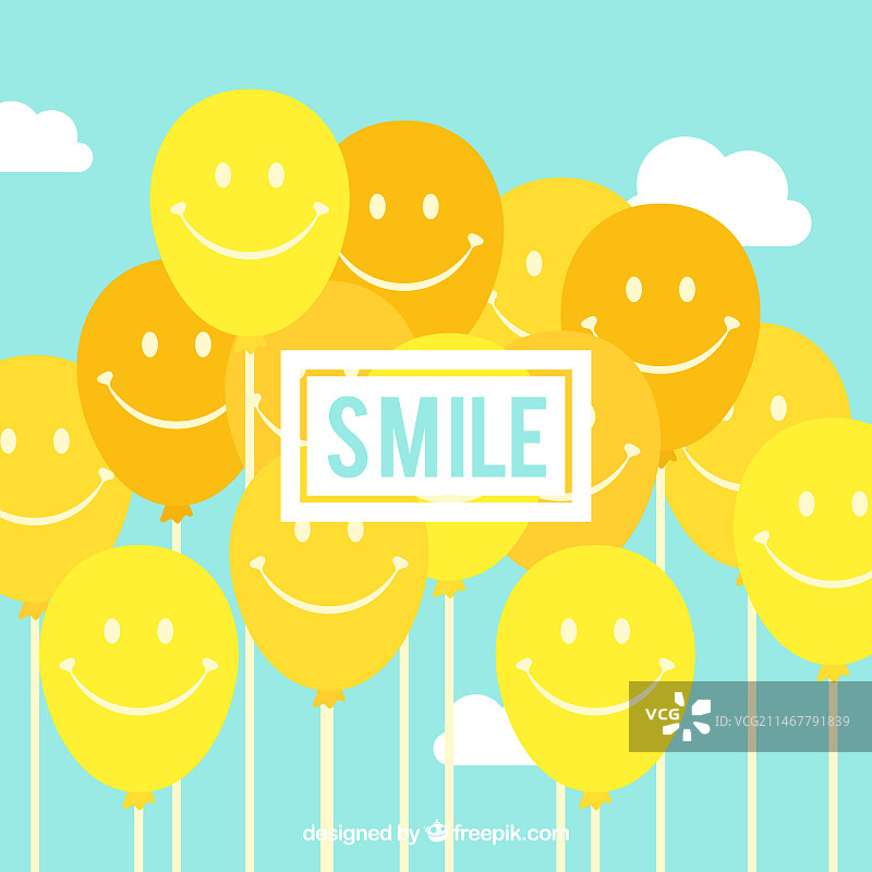 微笑气球背景图片素材
