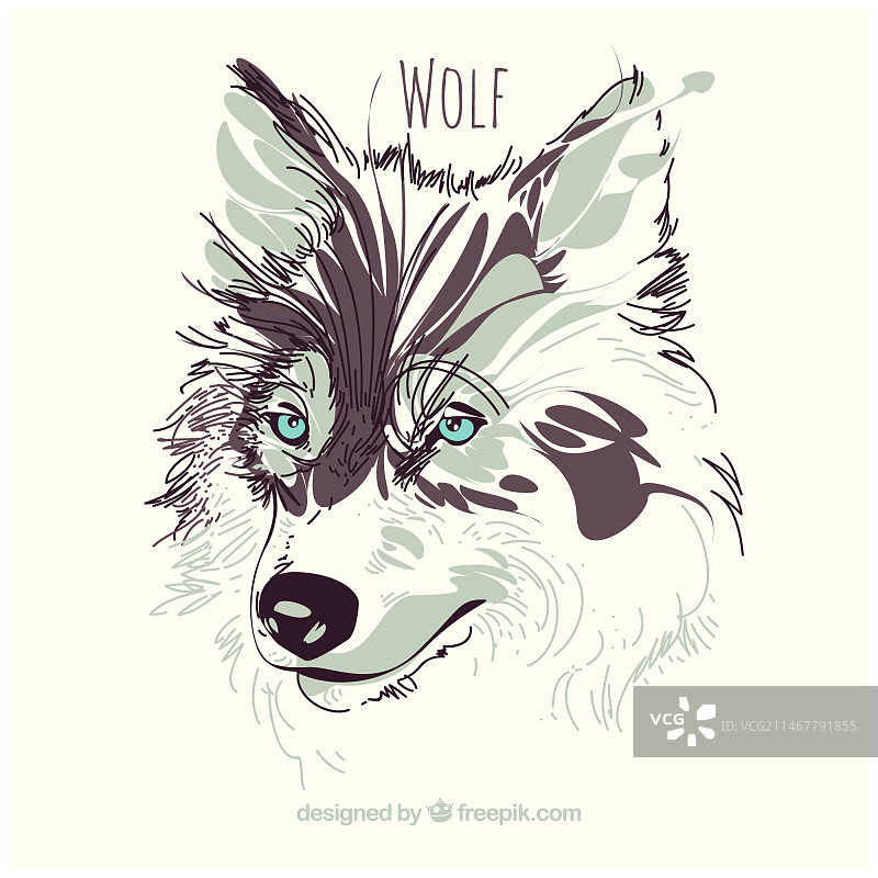 水彩狼背景图片素材