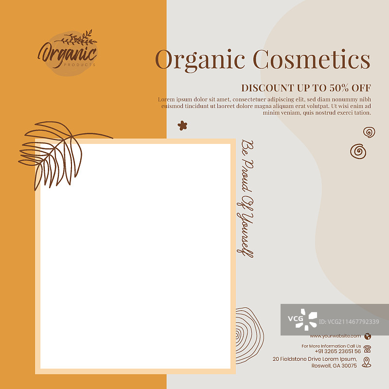 化妆品方形宣传单模板图片素材