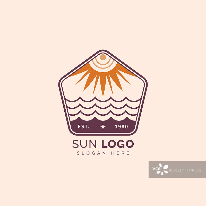 手绘太阳标志模板图片素材