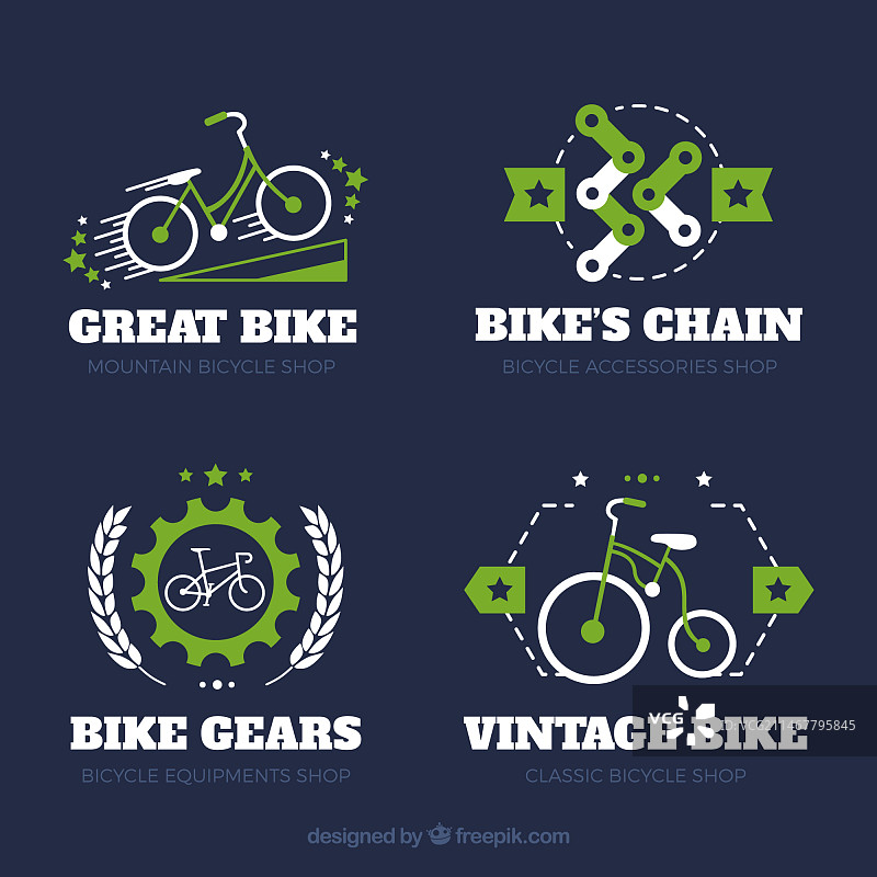 彩色经典自行车标志图片素材
