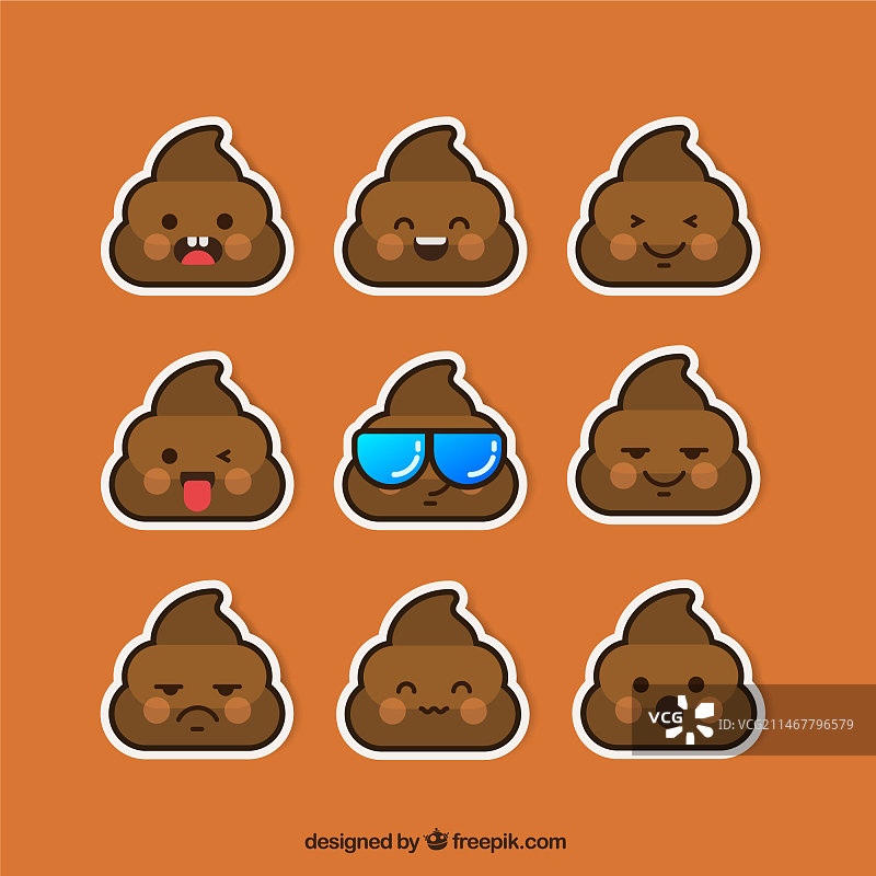 有趣的便便贴纸合集图片素材