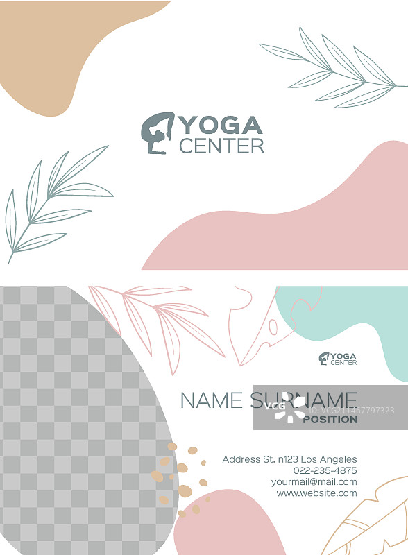 双面冥想名片图片素材