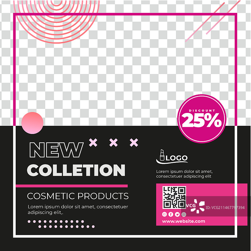化妆品方形宣传单图片素材
