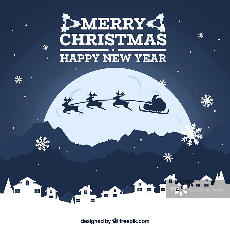 满月圣诞节背景图片素材