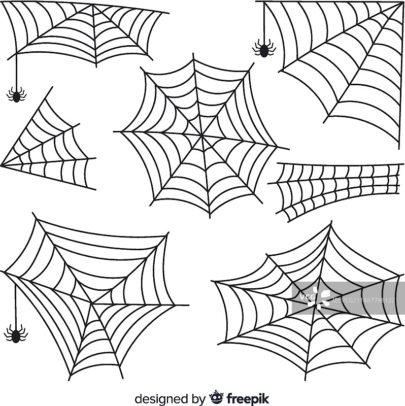 手绘蜘蛛网合集图片素材