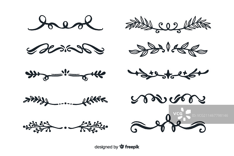手绘分隔线集合图片素材