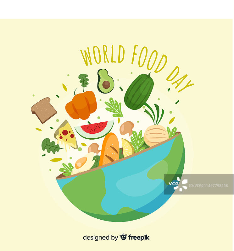 手绘世界粮食日图片素材