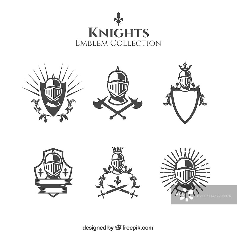 雅致黑白骑士徽章图片素材