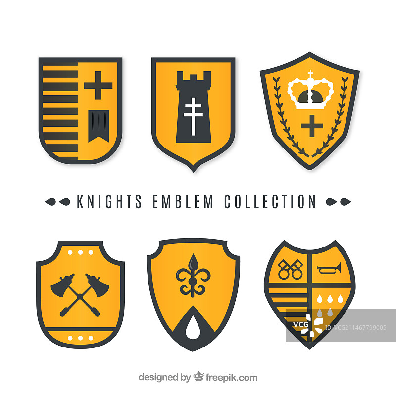 黄色骑士徽章模板图片素材