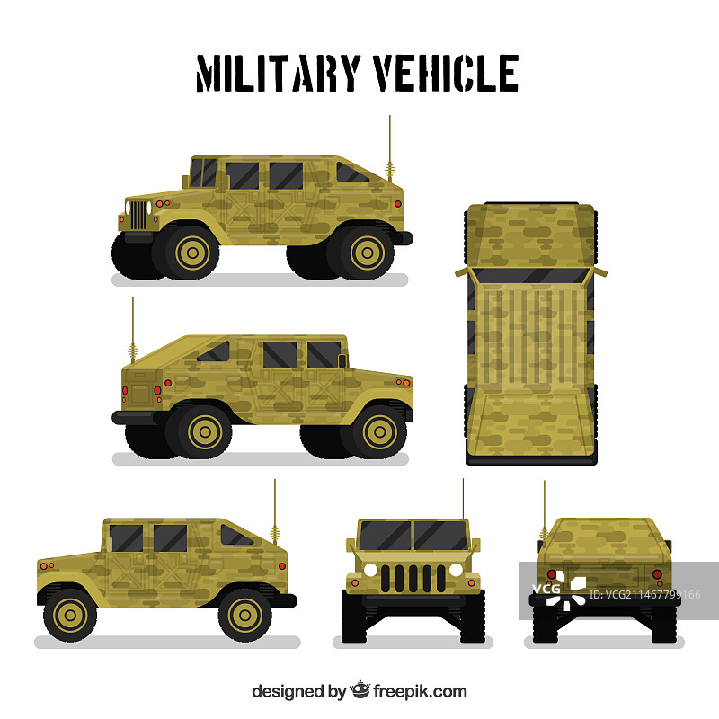 不同视角的军用车辆图片素材