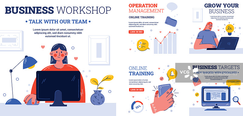 手绘商务研讨会 Instagram 帖子图片素材