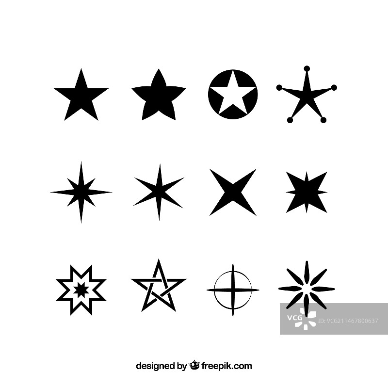 不同类型的星星合集图片素材
