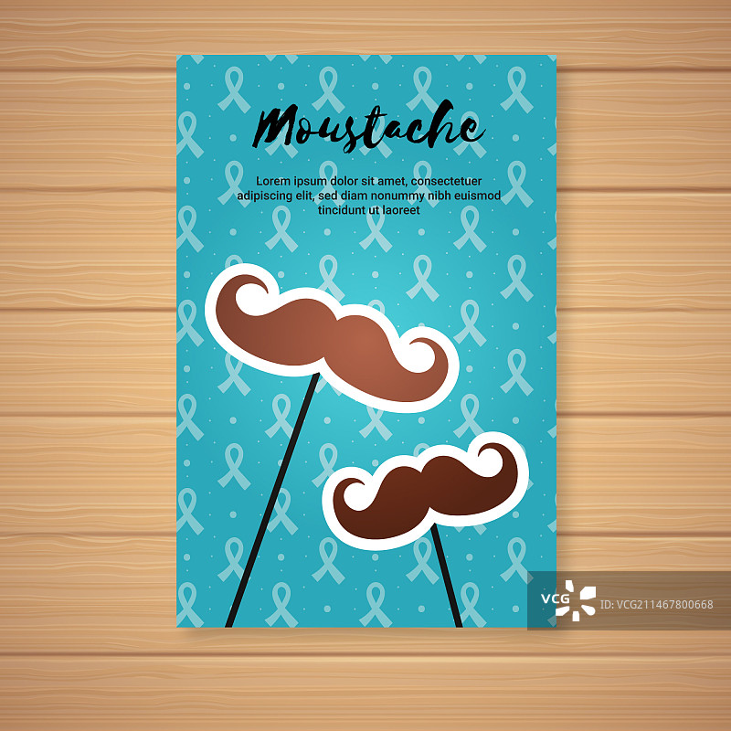 蓝色“Movember”宣传单模板图片素材