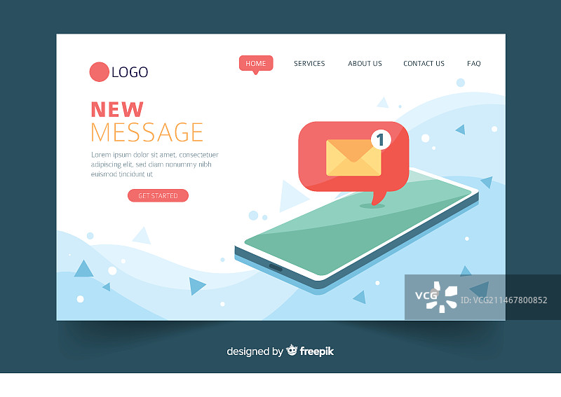 落地页面的新消息概念图片素材