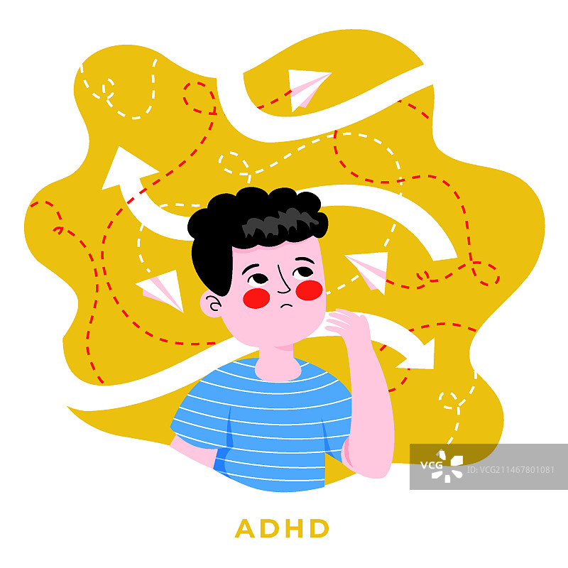 手绘多动症插画图片素材