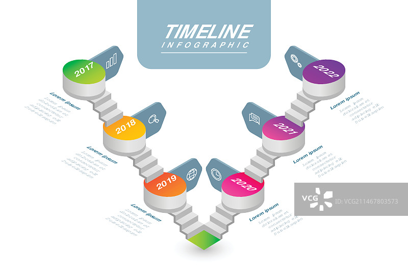 2.5D时间线信息图表模板图片素材
