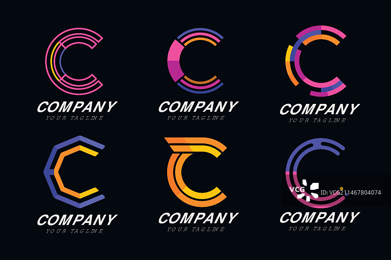 扁平风C标志合集图片素材