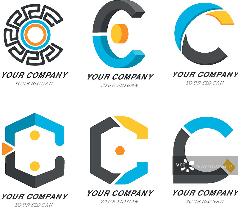 扁平风C标志合集图片素材