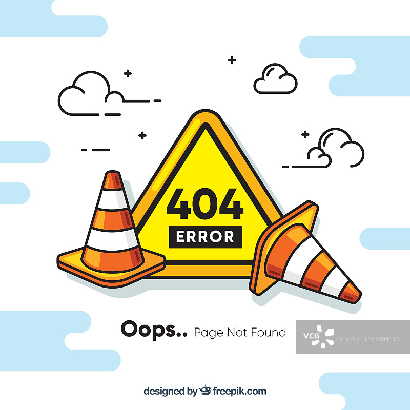 具有道路工程的404错误概念图片素材
