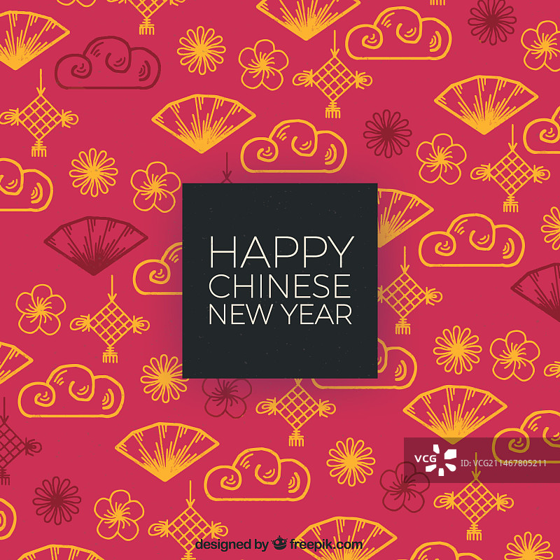 水彩中国新年背景图片素材