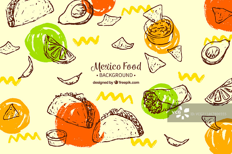 创意墨西哥美食背景图片素材