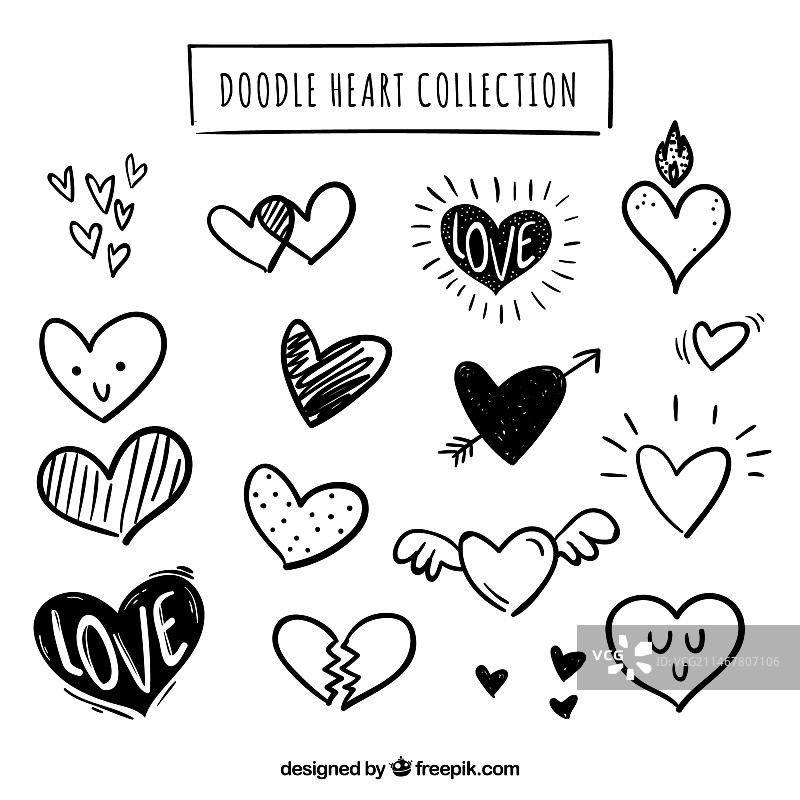 涂鸦爱心合集图片素材