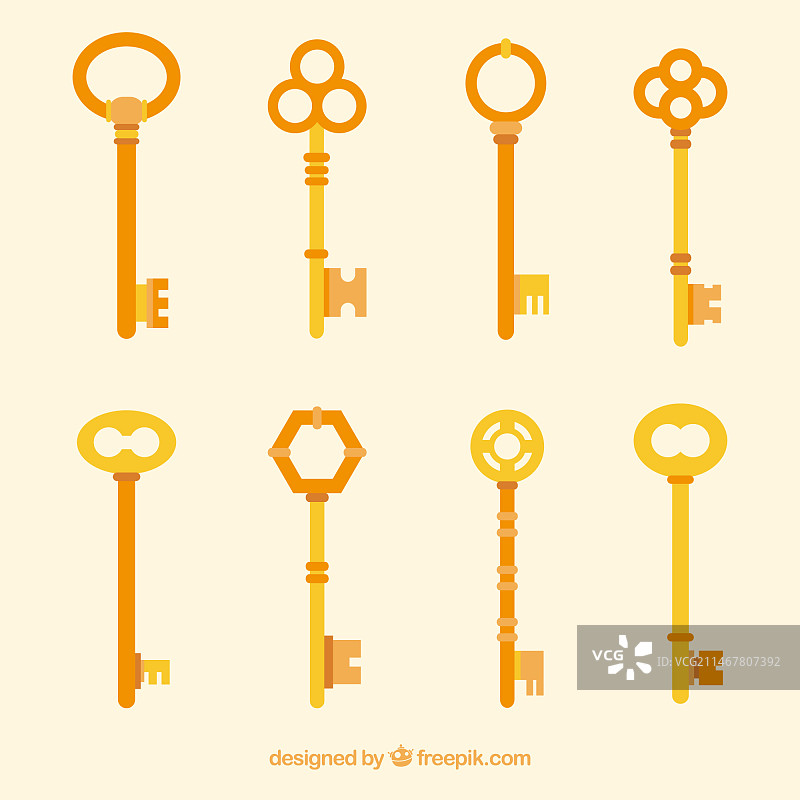 扁平风钥匙合集图片素材