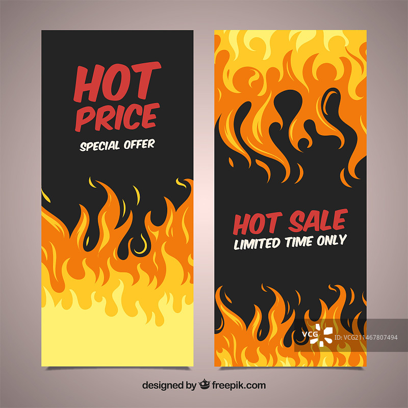 带火焰的促销banner图片素材