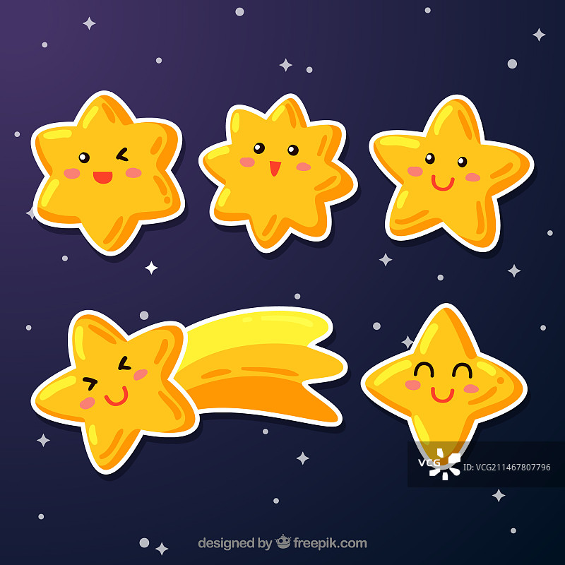 手绘星星合集图片素材