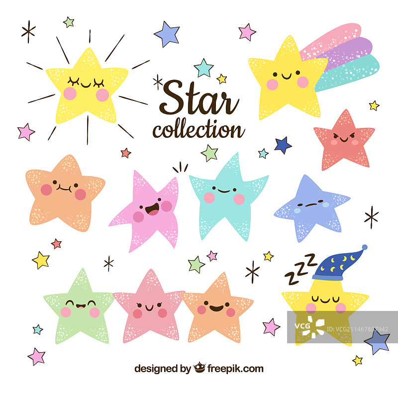 手绘星星合集图片素材
