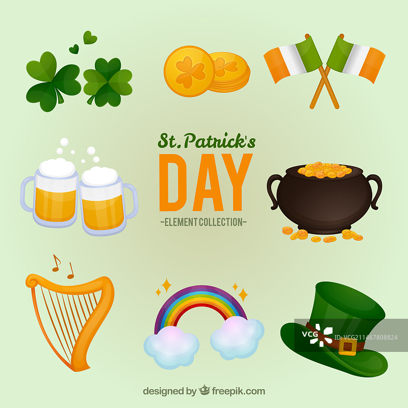 圣帕特里克节元素合集图片素材