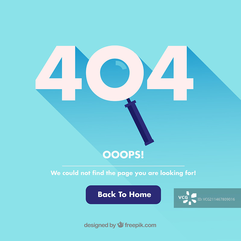 扁平风格的404错误模板图片素材