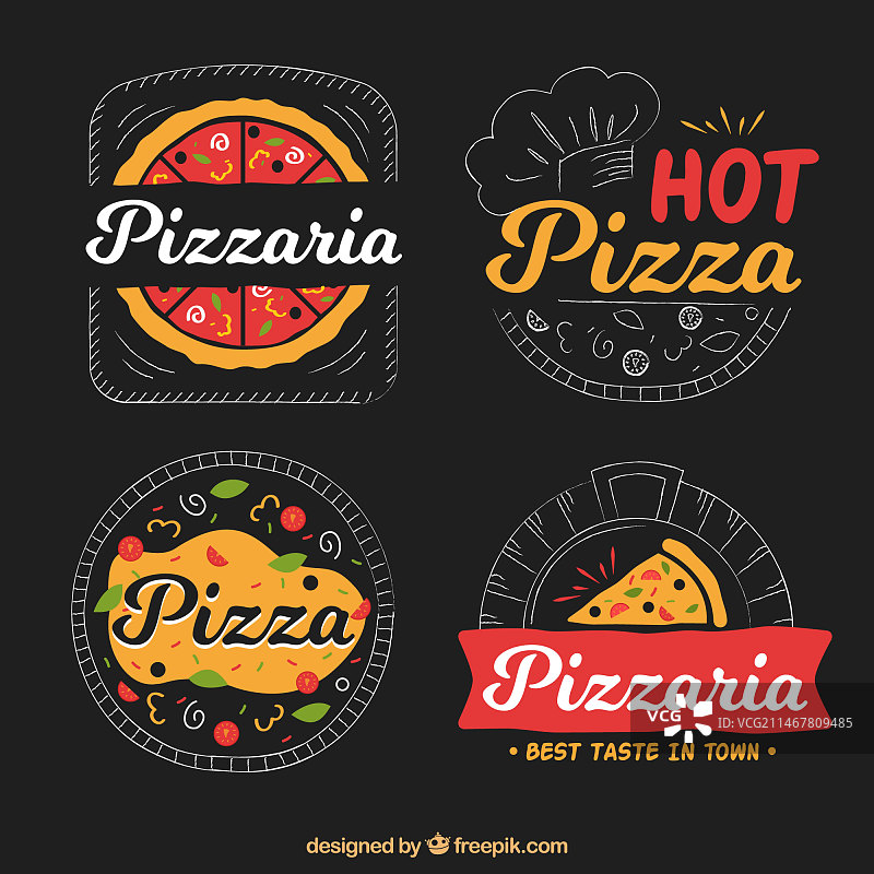 披萨徽章合集图片素材