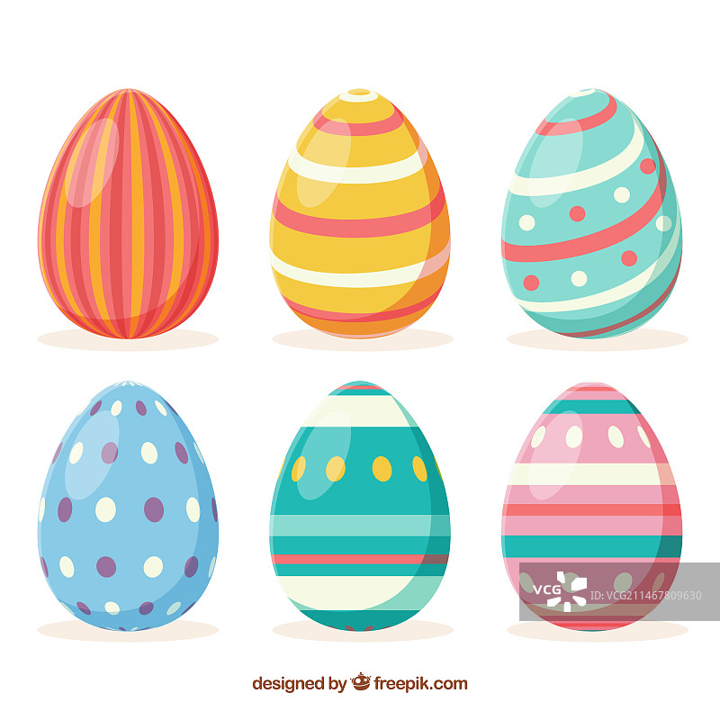 扁平风格复活节彩蛋合集图片素材