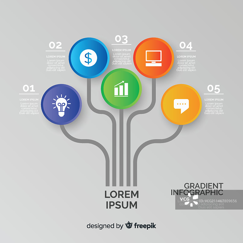 渐变信息图树形设计图片素材