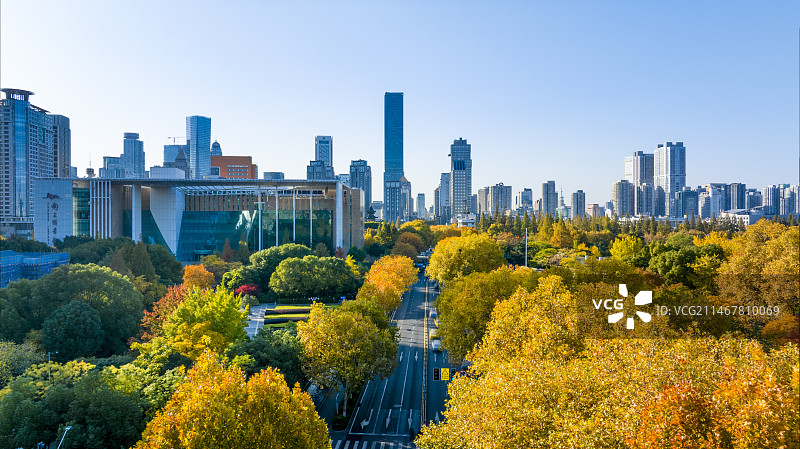 南京的秋天——长江路图片素材