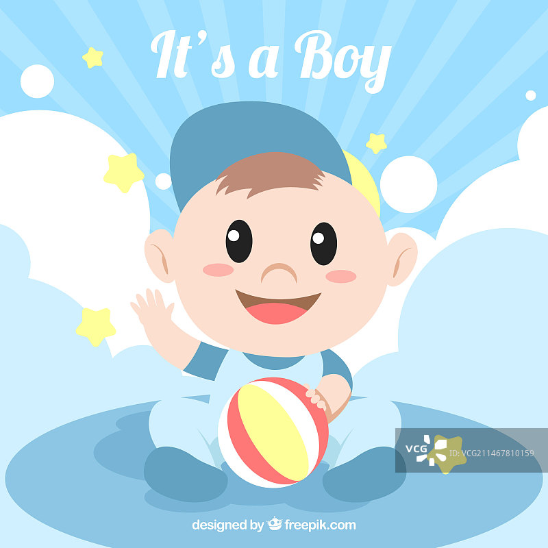 小男孩扁平风格背景图片素材