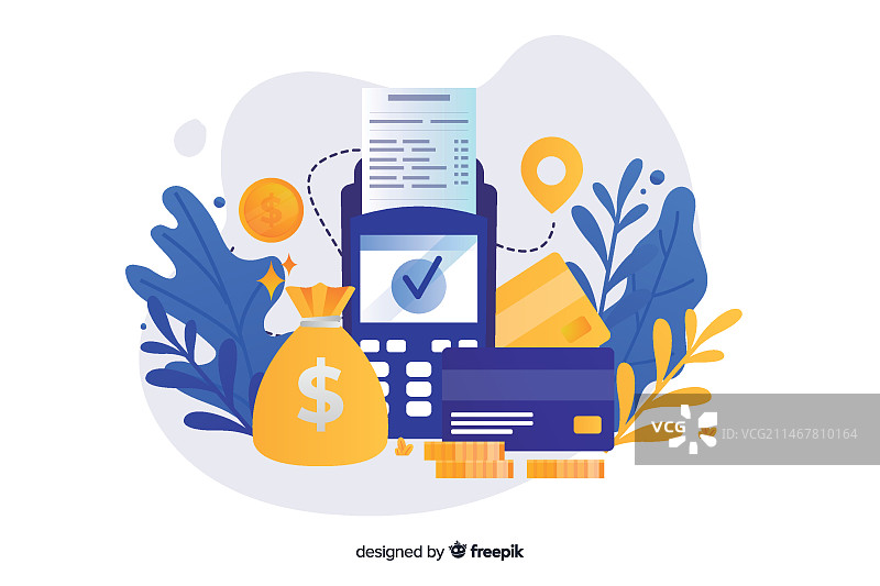 具有信用卡支付概念的着陆页图片素材
