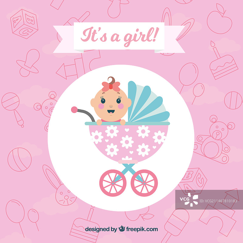 扁平风格的宝宝背景图片素材