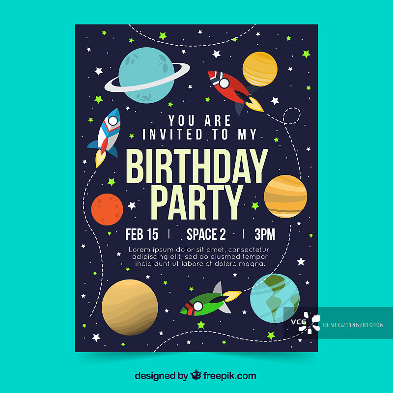 扁平风格生日贺卡图片素材