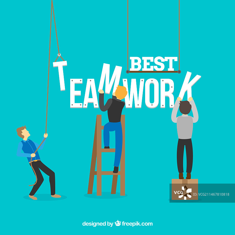 扁平风格的团队工作背景图片素材