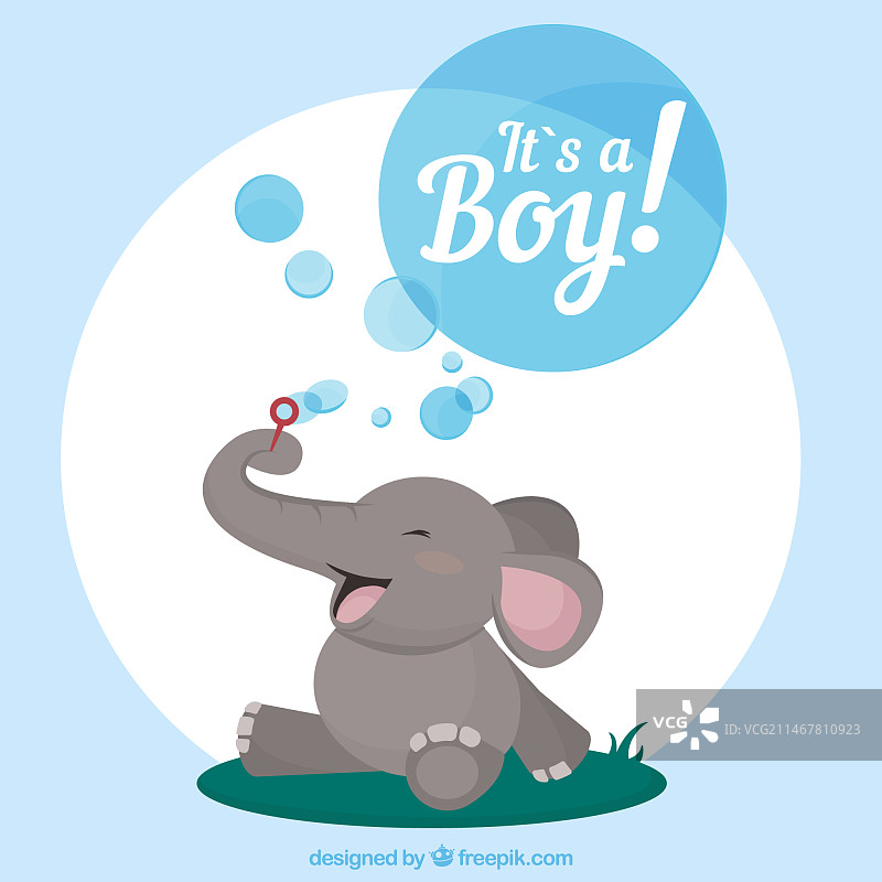 手绘风格的男孩卡片图片素材