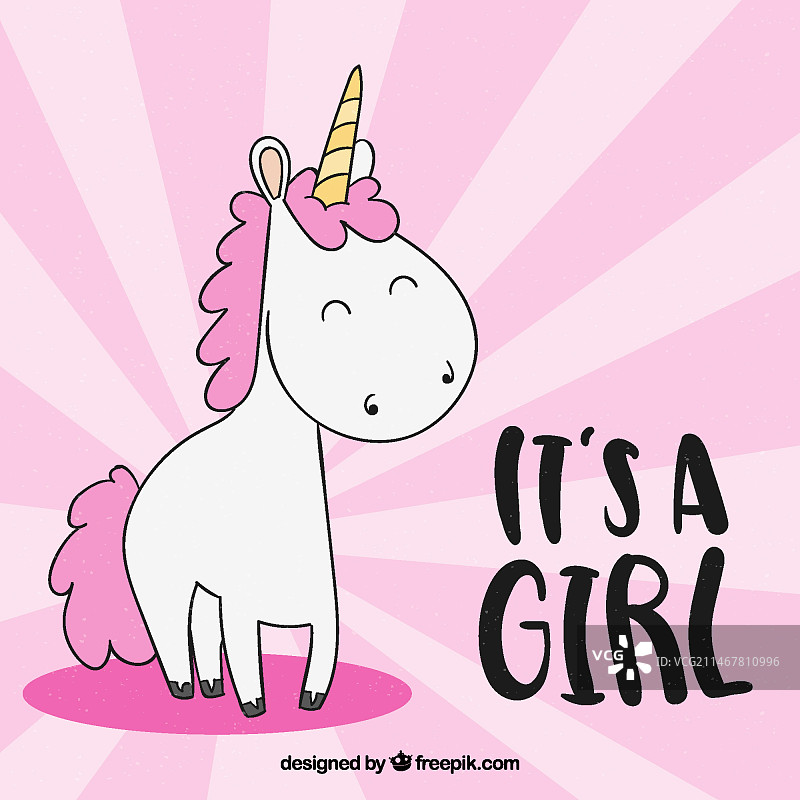 手绘风格的女孩背景图片素材