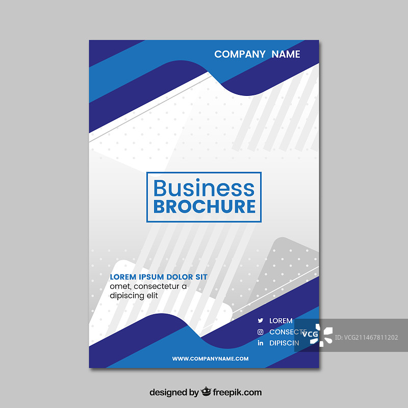 蓝色波浪商务宣传册图片素材