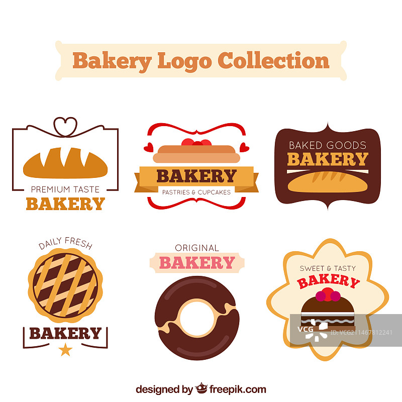 复古风格烘焙店logo合集图片素材